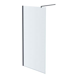 Изображение товара Душевая стенка Aquatek AQ WIW 11020BL, 110 см, Walk in, стекло прозрачное, профиль черный матовый