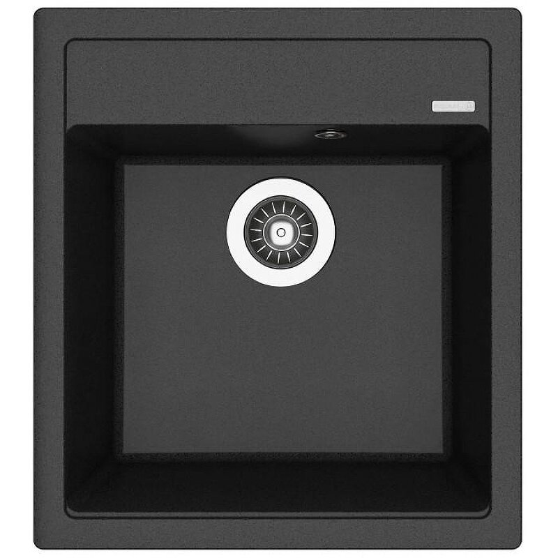 Изображение товара Кухонная мойка Florentina Липси из кварцевого песка черная накладная 46x51 см