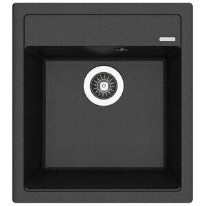 Изображение товара Кухонная мойка Florentina Липси из кварцевого песка черная накладная 46x51 см