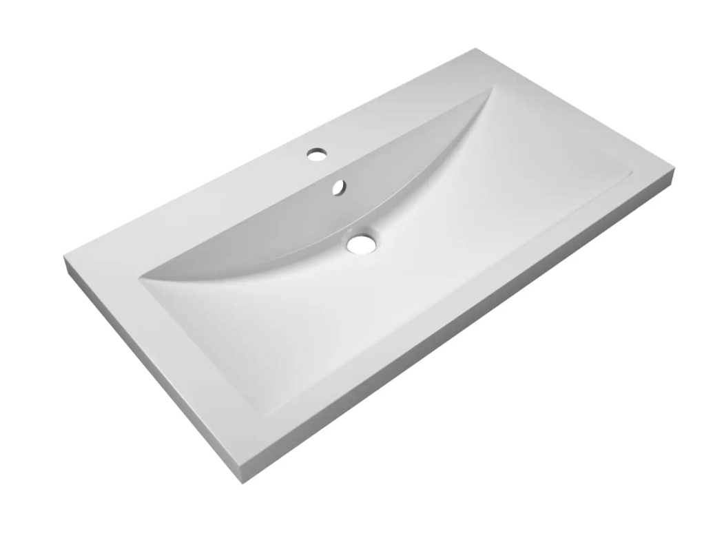 Изображение товара Раковина Florentina Анита 10.150.00900.001, 90 см, литьевой мрамор Cast Marble, белая