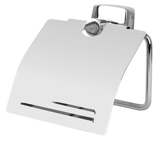 Изображение товара Держатель туалетной бумаги Fixsen Kvadro FX-61310 с крышкой латунь хром