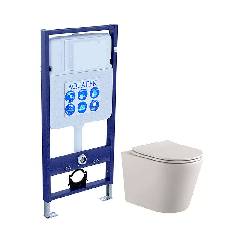 Изображение товара Инсталляция Aquatek Standard 50 SET для подвесного унитаза Вега AQ1904-00