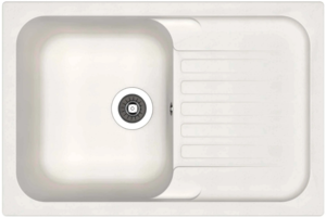 Изображение товара Кухонная мойка Dr Gans Адель из литьевого мрамора, 78 см, белая, накладная