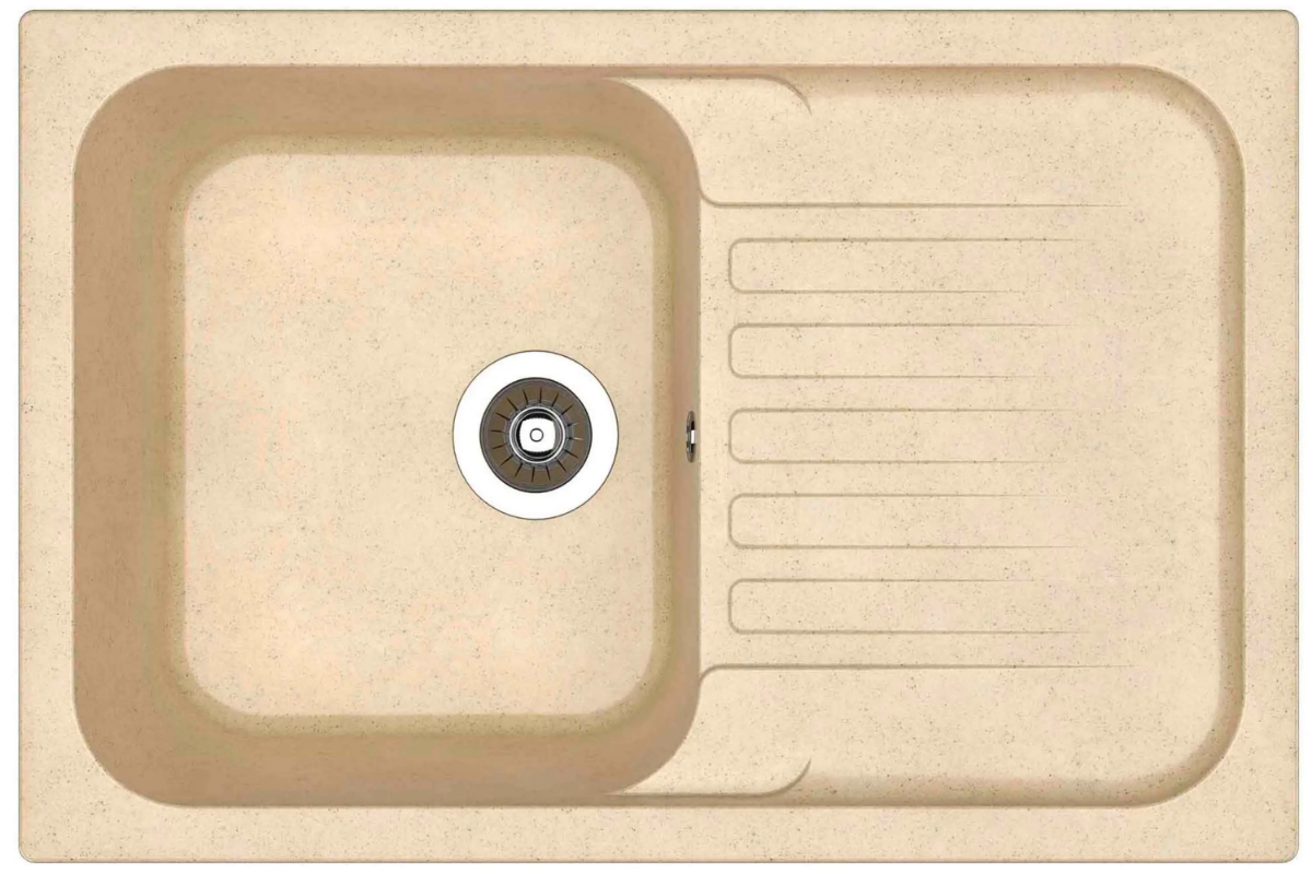 Изображение товара Кухонная мойка из литьевого мрамора Dr. Gans Адель 78 см, бежевый, матовая поверхность