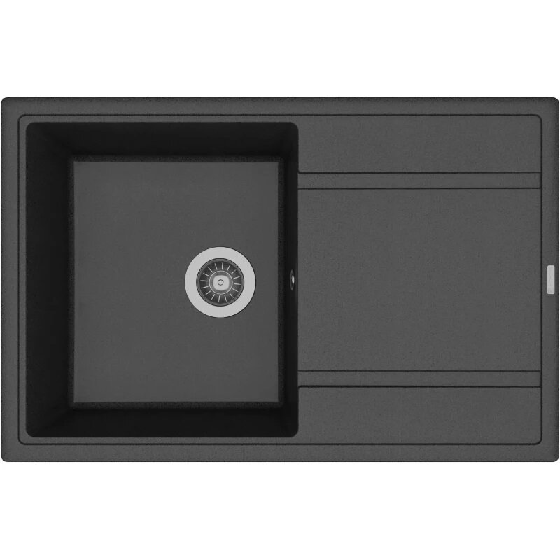 Изображение товара Мойка кухонная Florentina Липси из искусственного кварца 78x51 см черный матовый