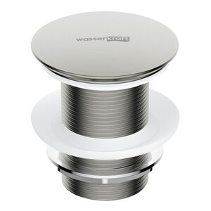 Изображение товара Донный клапан Wasserkraft A342, Push-up, с переливом, никель