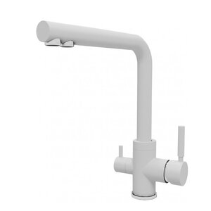 Изображение товара Смеситель для кухонной мойки Dr. Gans Акцент Dg 339.06H.2123.401, с подключением к фильтру, белый