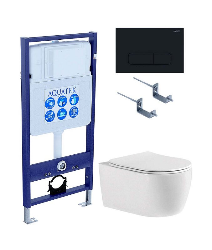 Изображение товара Инсталляция Aquatek Standard 50 SET для подвесного унитаза с механизмом Soft Close