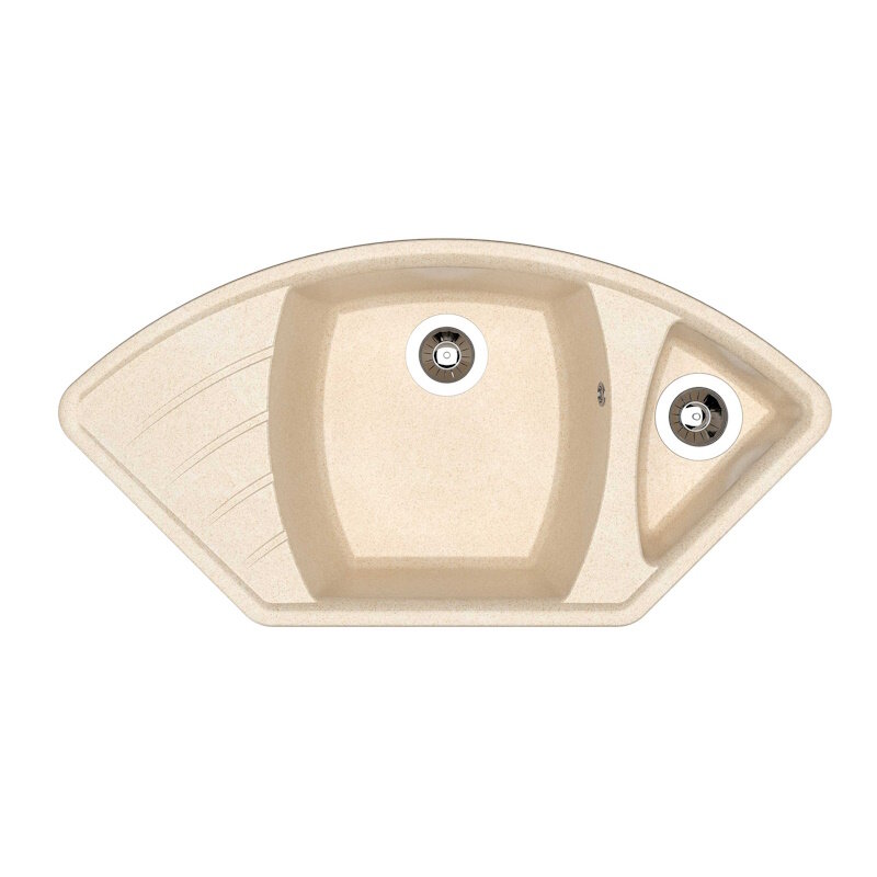 Изображение товара Кухонная мойка Dr. Gans Габи 25.050.E1015.403 из искусственного мрамора, угловая, латте