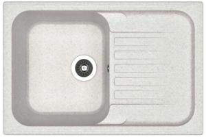 Изображение товара Мойка кухонная Dr. Gans Адель 78 см литьевой мрамор серый, врезная