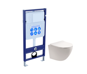 Изображение товара Инсталляция Aquatek Standard 50 SET AQUATEK ЕВРОПА cm, с безободковым унитазом Европа AQ1900-00 с сиденьем soft close, белый