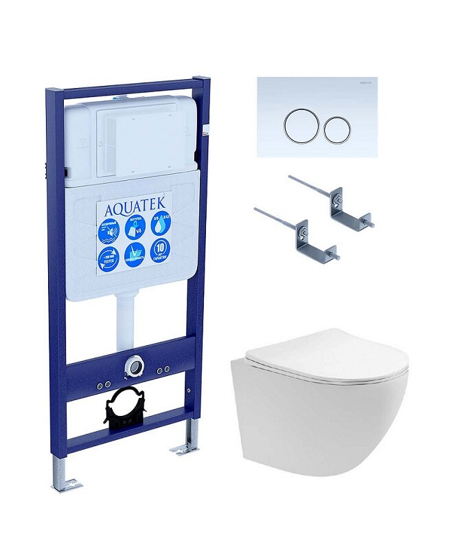 Изображение товара Инсталляция Aquatek Standard 50 комплект для унитаза Европа с широкой функциональностью