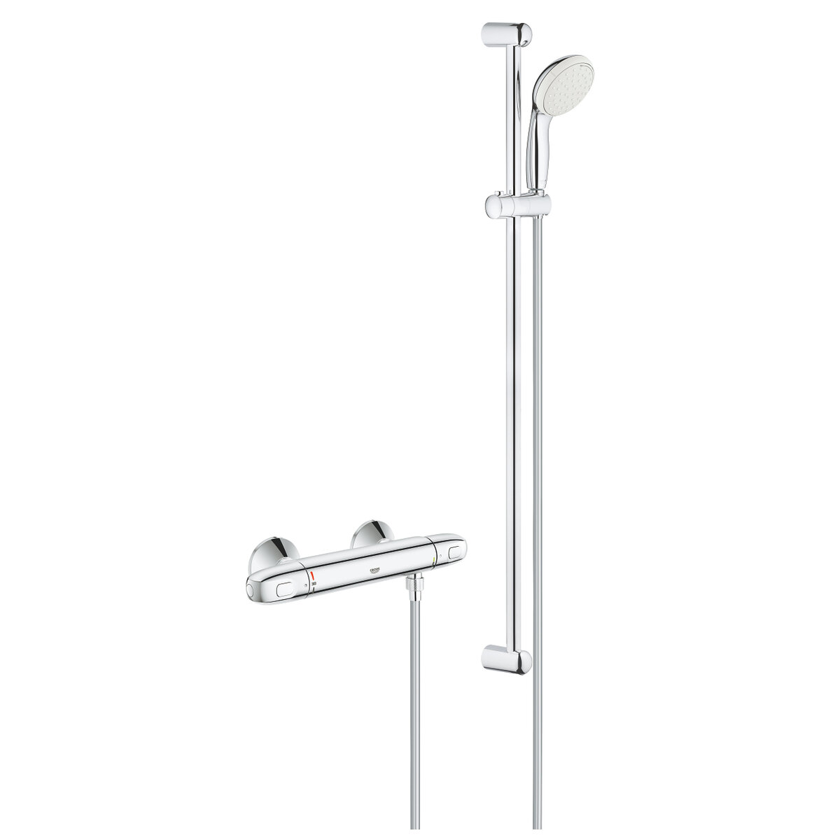 Изображение товара Термостат для душа Grohe Grohtherm 1000 New, 34256004 (34256003), с душевым гарнитуром, хром
