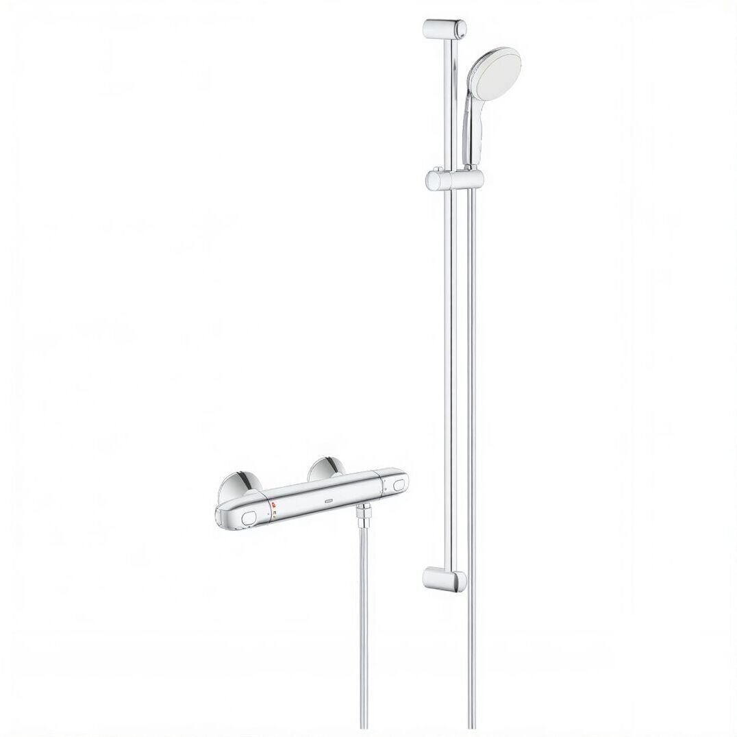 Изображение товара Термостат для душа Grohe Grohtherm 1000 New, 34256004 (34256003), с душевым гарнитуром, хром Изображение товара Термостат для душа Grohe Grohtherm 1000 New, 34256004 (34256003), с душевым гарнитуром, хром