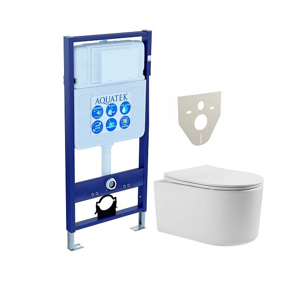 Изображение товара Инсталляция Aquatek Standard 50 SET для безободковых унитазов с регулировкой слива
