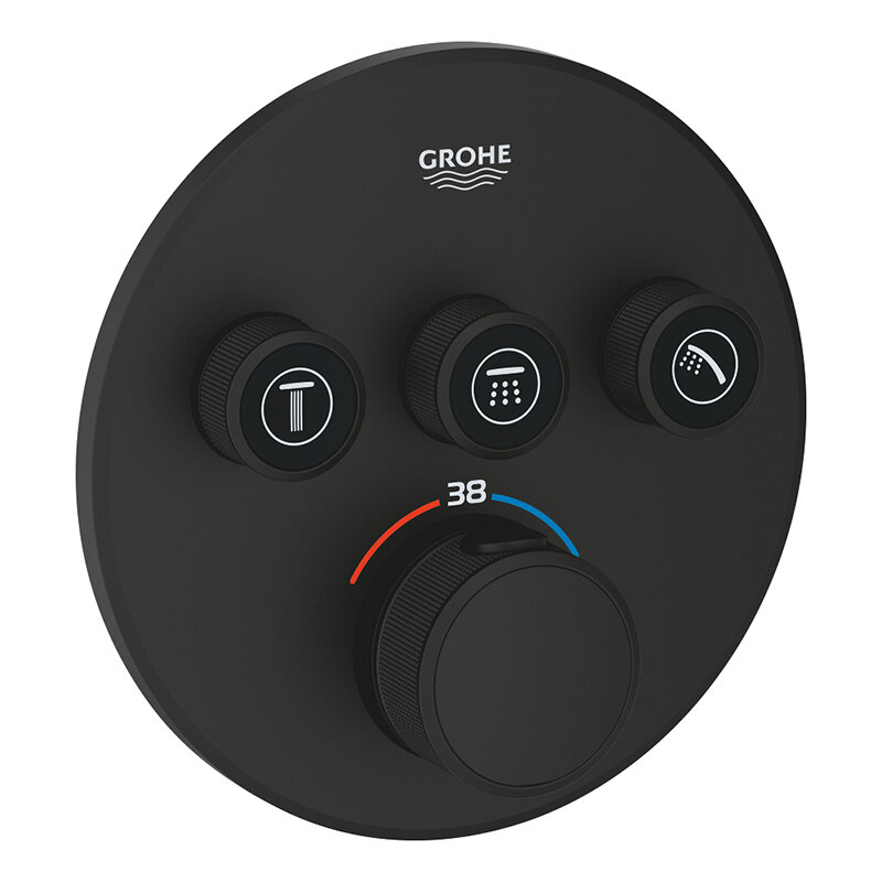 Изображение товара Термостат Grohe Grohtherm Smartcontrol 29508KF0 в фантомном черном для ванны и душа