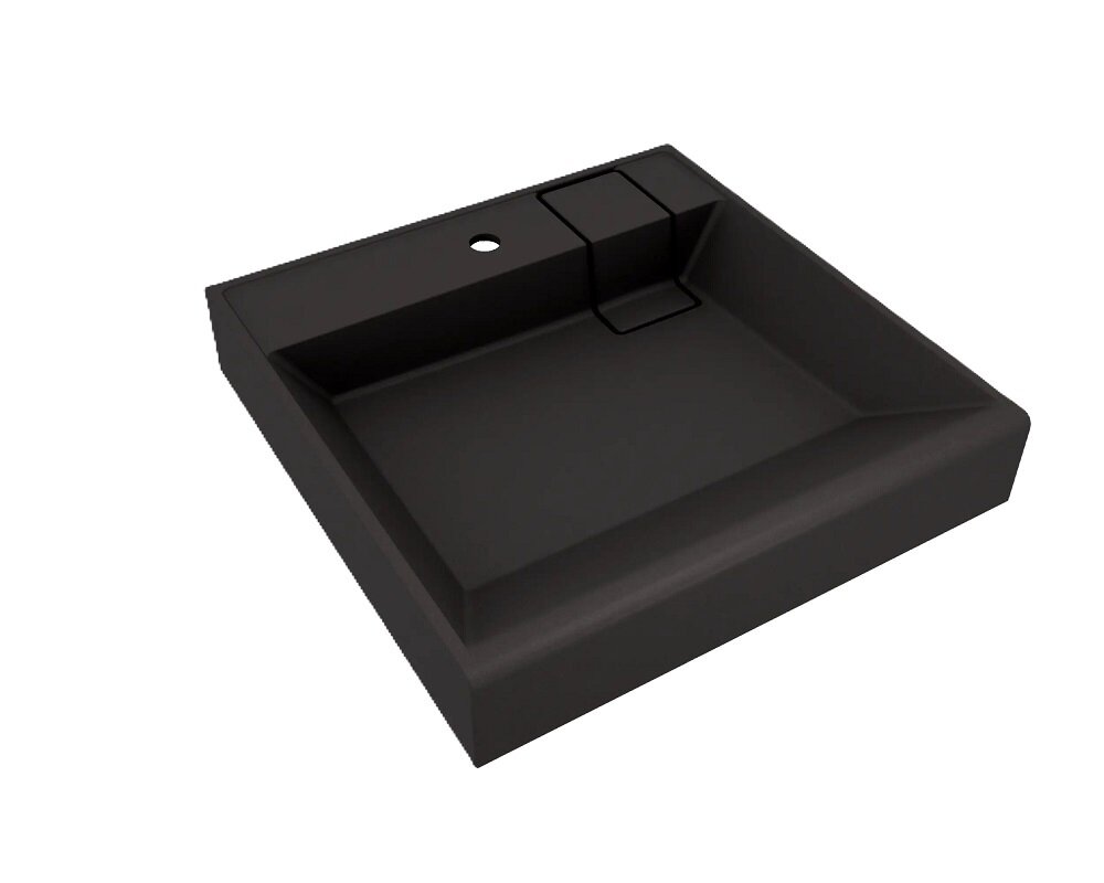 Изображение товара Квадратная раковина для ванной комнаты Florentina Лагуна 60 см антрацит кварцевый композит верхняя