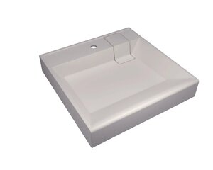 Изображение товара Раковина Florentina Лагуна 60 см из кварцевого композита с переливом и отверстием для смесителя