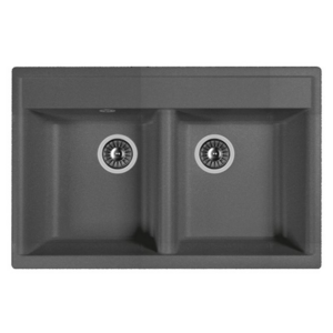 Изображение товара Кухонная мойка Dr. Gans Астра из литьевого мрамора 78 см, серый, двухкамерная