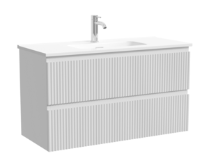 Изображение товара Тумба под раковину Sancos Snob R с ящиками 89x39 см подвесная белая