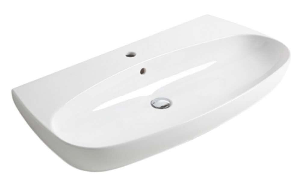 Изображение товара Раковина Simas Vignoni VI12bi*1/F89, 100 х 52 см, накладная/подвесная, 1 отверстие под смеситель, крепеж, белая