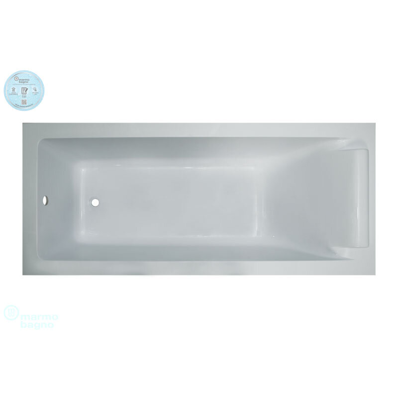 Изображение товара Ванна из искусственного камня Marmo Bagno Ницца 180 x 80 см MB-NP180-80 с подголовником