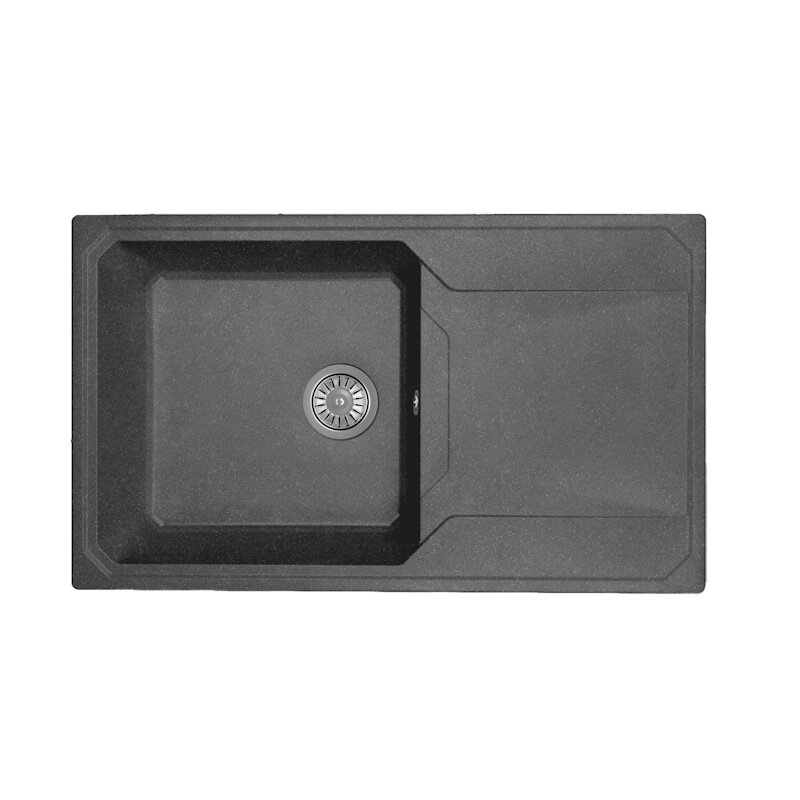 Изображение товара Кухонная мойка Dr Gans Кардинал 84 см из литого мрамора графит современный дизайн