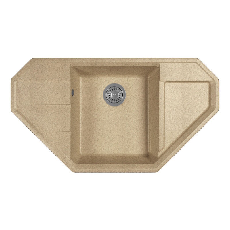 Изображение товара Кухонная мойка Dr Gans Крона 91 см из искусственного мрамора угловая матовая