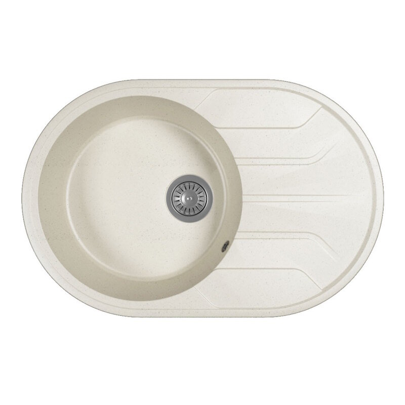 Изображение товара Кухонная мойка Dr. Gans Лиана 76 см, литьевой мрамор, белая