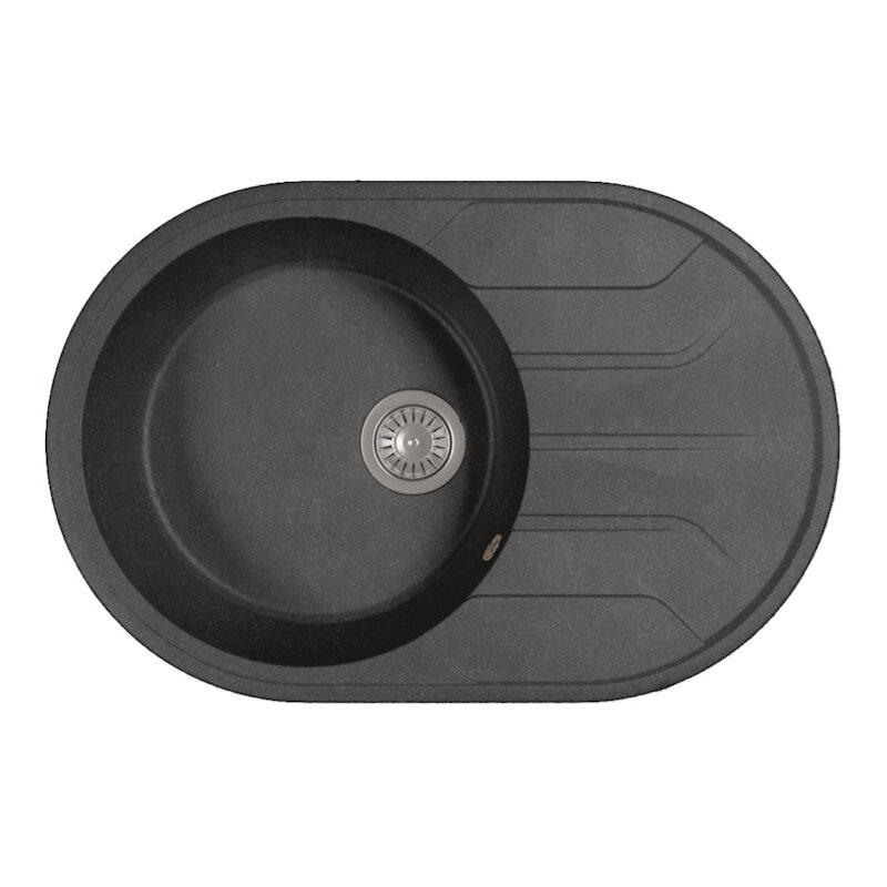 Изображение товара Кухонная мойка Dr. Gans Лиана 76 см литой мрамор графит оборачиваемая