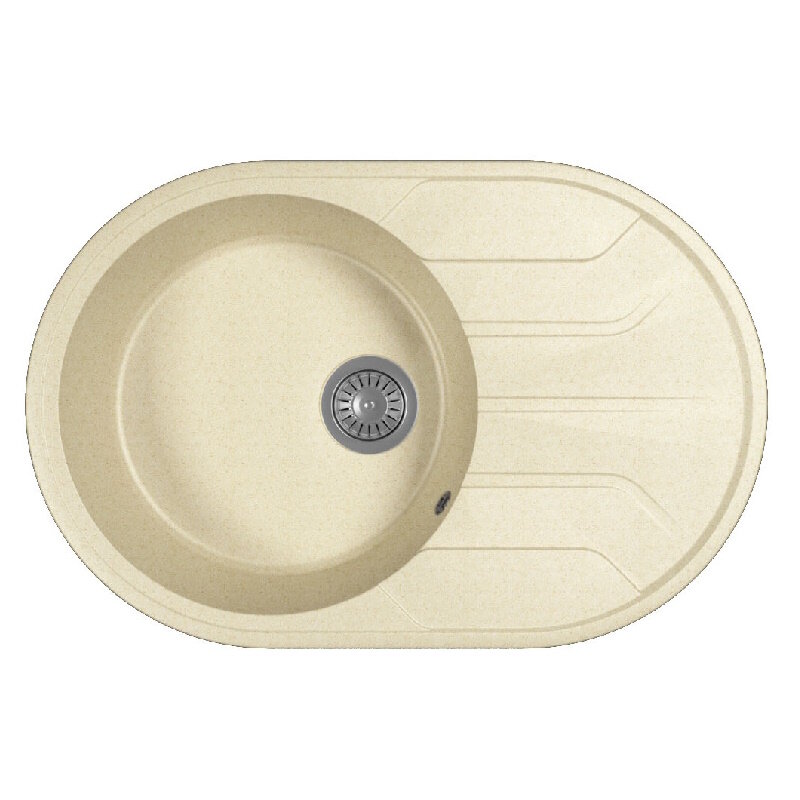 Изображение товара Кухонная мойка Dr. Gans Лиана 76х50 см из литого мрамора, латте, встраиваемая