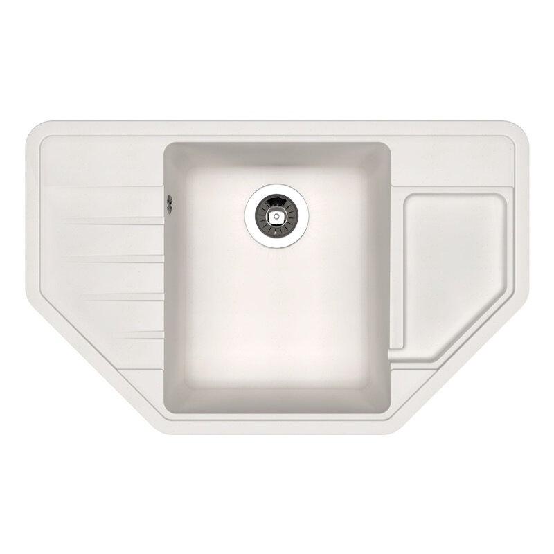 Изображение товара Кухонная мойка Dr. Gans Рио 25.080.C0800.401 80 см угловая из литого мрамора белая