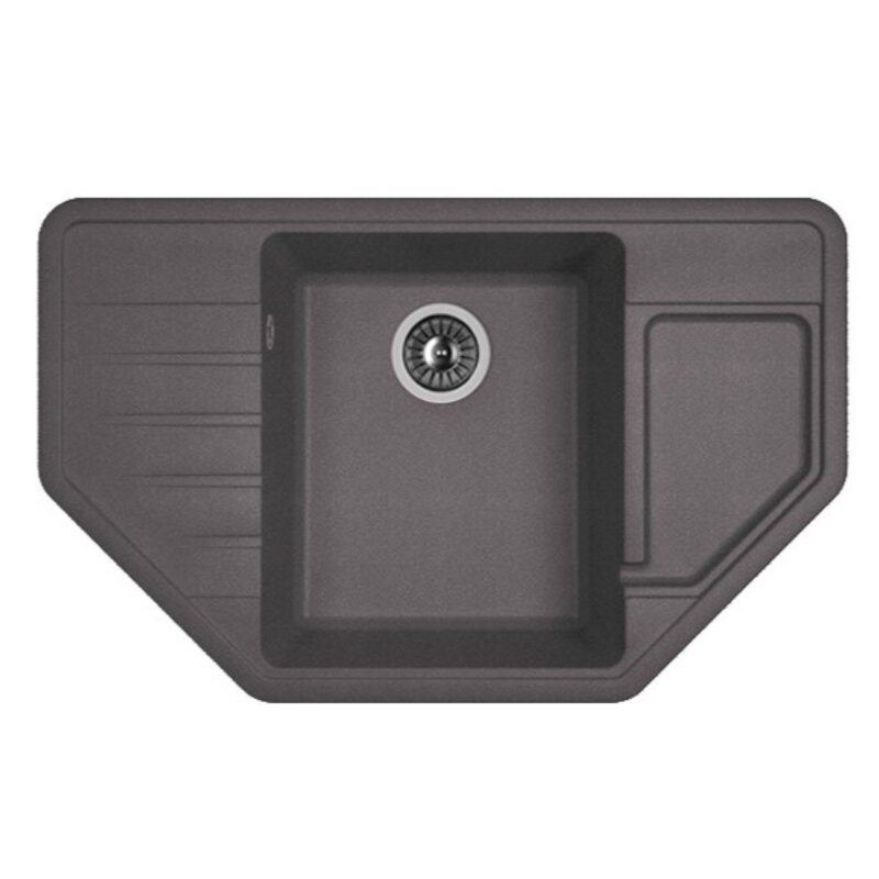 Изображение товара Кухонная мойка Dr. Gans Рио 25.080.C0800.411 80 см угловая матовая графит