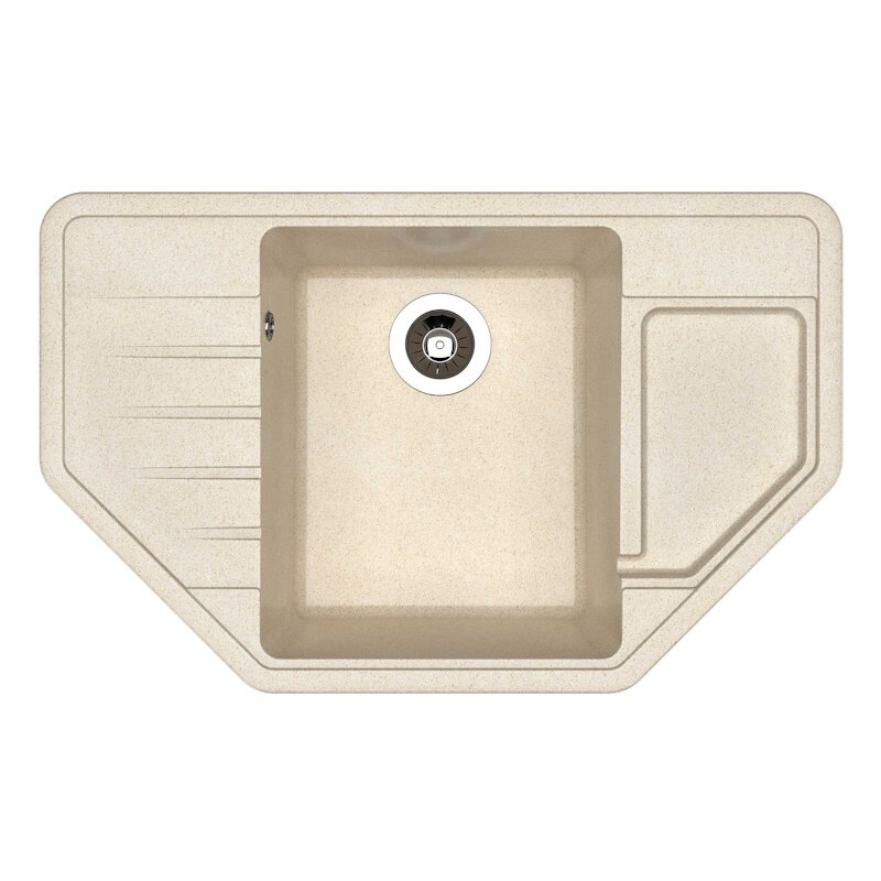 Изображение товара Кухонная мойка из литого мрамора Dr Gans Рио 80 см латте угловая матовая