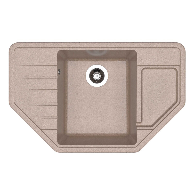 Изображение товара Кухонная мойка Dr. Gans Рио 25.080.C0800.405 80 см угловая из литого мрамора терра
