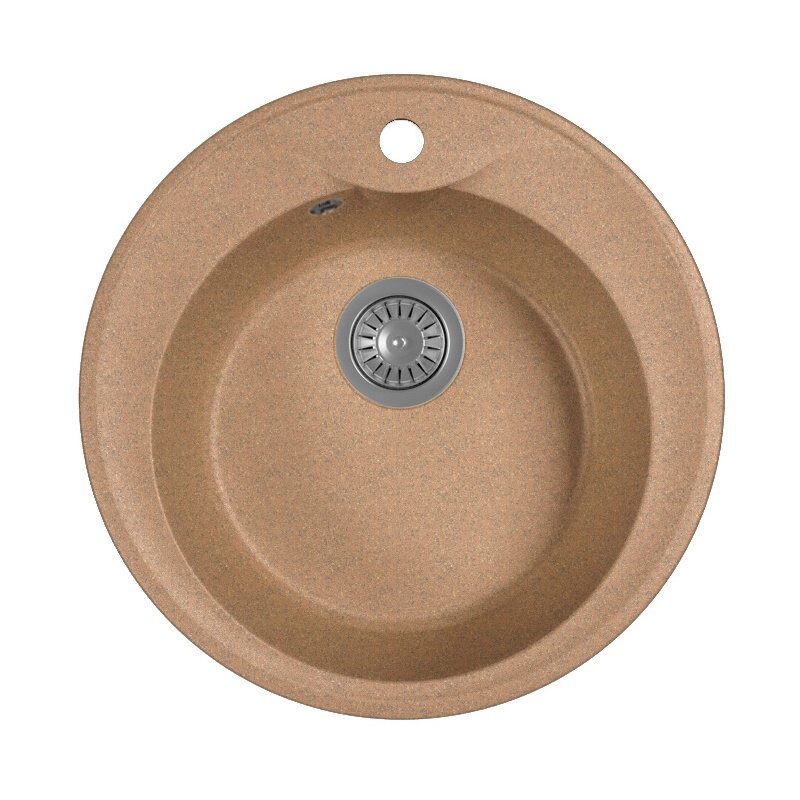 Изображение товара Круглая кухонная мойка из искусственного мрамора 50 см Ротанг терракота