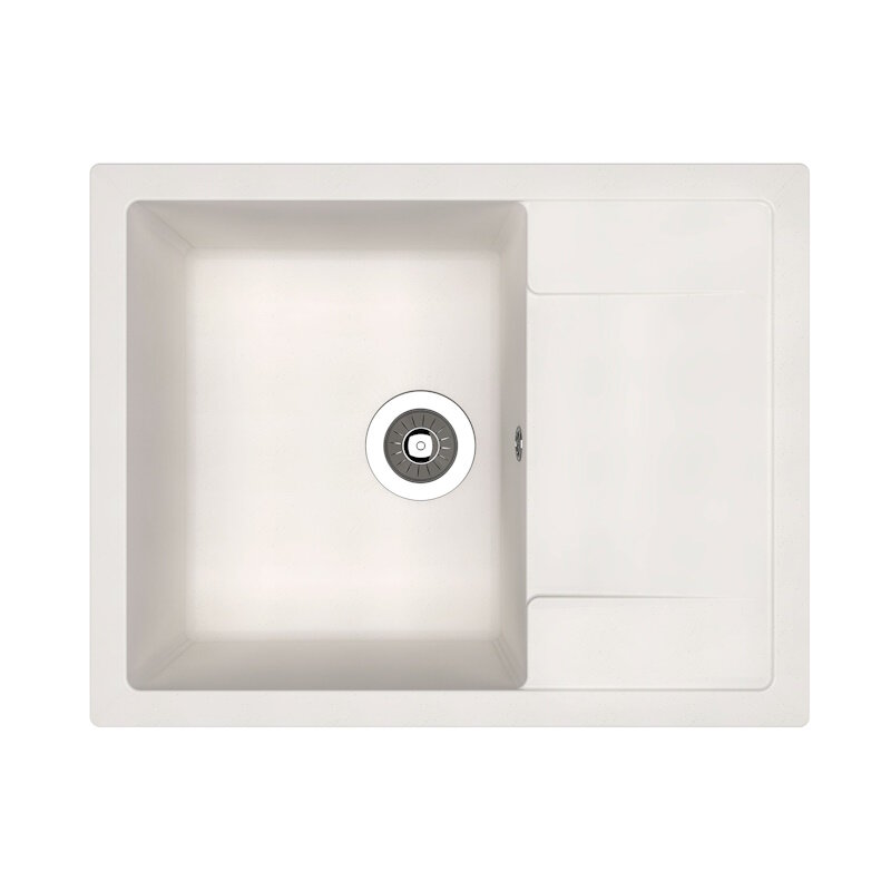 Изображение товара Кухонная мойка Dr Gans Техно 65 см литьевой мрамор белая с крылом