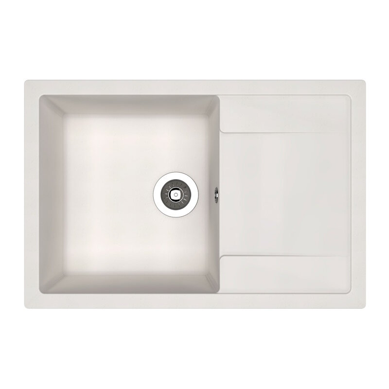 Изображение товара Кухонная мойка Dr. Gans Техно 25.030.D0760.401 из литьевого мрамора белая 76 см