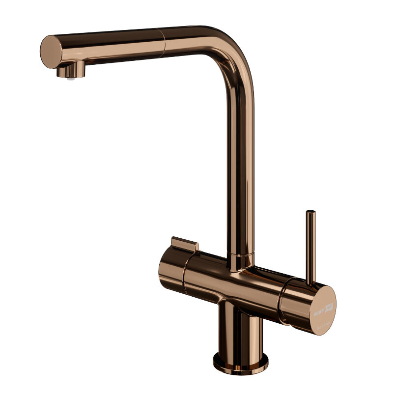 Изображение товара Смеситель для кухонной мойки WasserKRAFT A8997 с подключением фильтра розовое золото