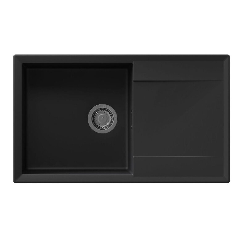 Изображение товара Кухонная мойка Florentina Тоскана из искусственного кварца антрацит 86х51 см Изображение товара Кухонная мойка Florentina Тоскана из искусственного кварца антрацит 86х51 см