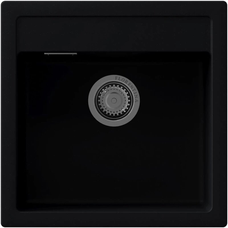 Изображение товара Кухонная мойка Florentina Эстель из искусственного камня черная матовая 51х51 см
