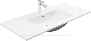 Изображение товара Раковина Aquanet Flow 00347433 100 см из фарфора белая с переливом для ванной