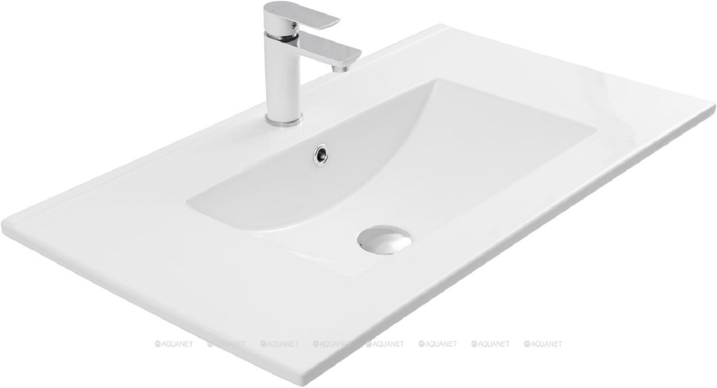 Изображение товара Раковина Aquanet Flow 00347431, 80 см, фарфор, белая Изображение товара Раковина Aquanet Flow 00347431, 80 см, фарфор, белая