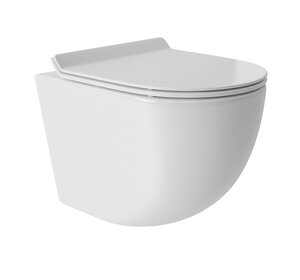Изображение товара Подвесной унитаз Aqueduto Ovo Daily OVOTD2210, безободковый, с сиденьем микролифт, смыв торнадо, белый