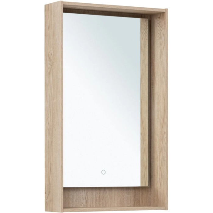 Изображение товара Зеркало Aquanet Милан 00336402, 50 см, с LED-подсветкой, сенсор, дуб светлый