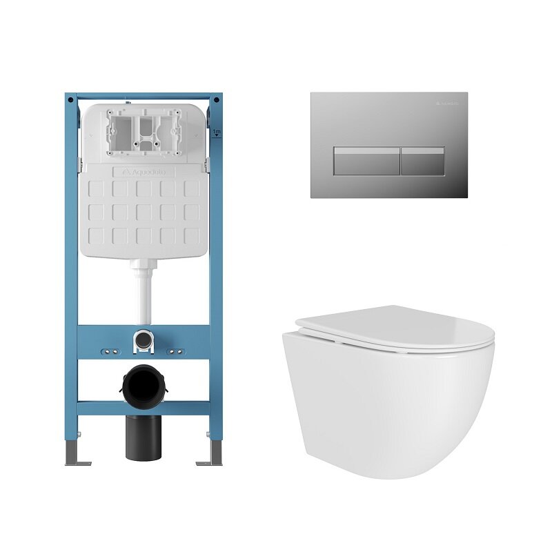 Изображение товара Комплект Aqueduto AQDSD008 для инсталляции унитаза с безободковой чугунной чашей и системой торнадо