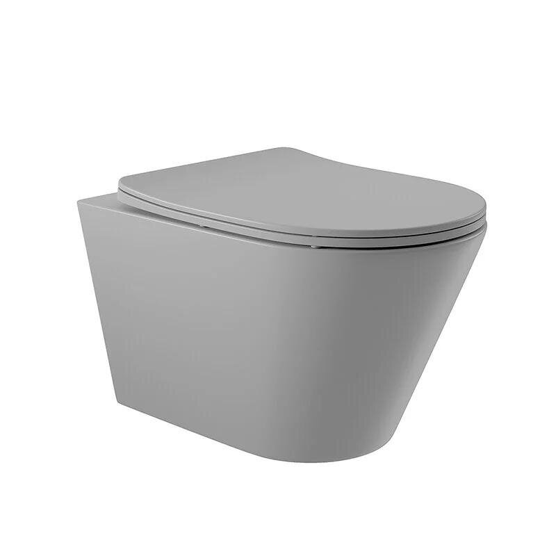 Изображение товара Подвесной унитаз Aqueduto Cone Tornado CONT2130 безободковый серый матовый