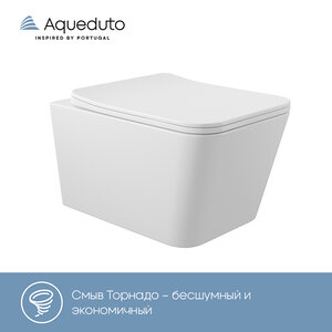 Изображение товара Подвесной унитаз Aqueduto Macio Tornado MACT2110, безободковый, с сиденьем микролифт, белый