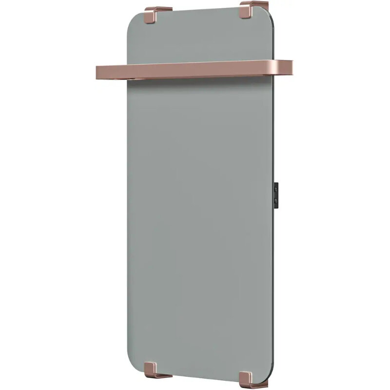 Изображение товара Полотенцесушитель электрический Allen Brau Infinity 00325650, ширина 44 см, высота 80 см, рейлинг 2.0, крепление, зеркальное стекло/медь браш