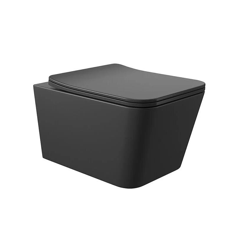 Изображение товара Подвесной унитаз Aqueduto Macio Tornado MACT2140 безободковый черный матовый с сиденьем микролифт